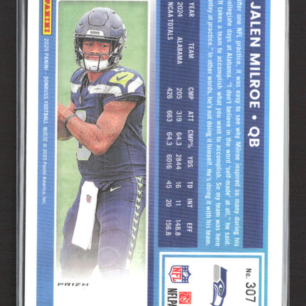 2025 Panini Donruss Optic Prizm Jalen Milroe #307 Red