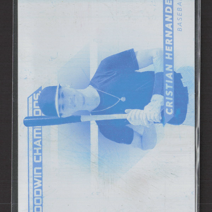 2022 Upper Deck Goodwin Champions Cristian Hernandez #76 Cyan Printing Plate 1/1