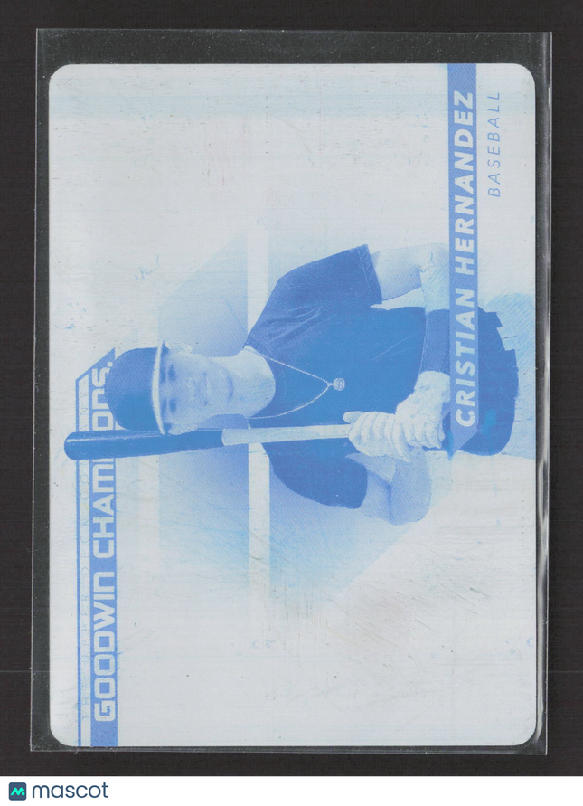 2022 Upper Deck Goodwin Champions Cristian Hernandez #76 Cyan Printing Plate 1/1