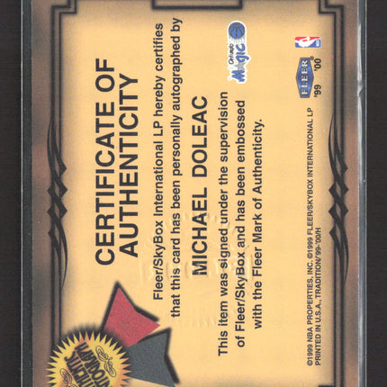 1999 Fleer Tradition Fresh Ink Michael Doleac Auto /400