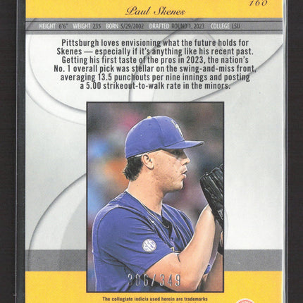 2023 Panini Elite Extra Edition Paul Skenes #160 Aspirations /349