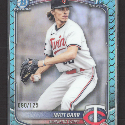 2025 Bowman Chrome Matt Barr #BDC-154 Aqua Reptillian 090/125