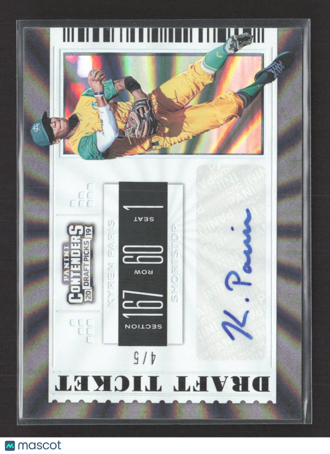 2019 Panini Contenders Draft Picks Kyren Paris #54 Lazer Auto /5 Draft Ticket