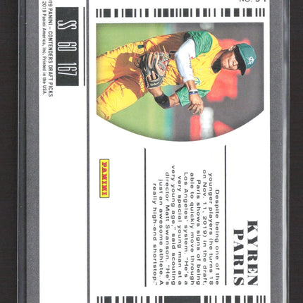 2019 Panini Contenders Draft Picks Kyren Paris #54 Lazer Auto /5 Draft Ticket