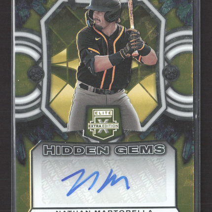 2023 Elite Extra Edition Hidden Gems Nathan Martorella #HG-NMT /10 Gold Auto