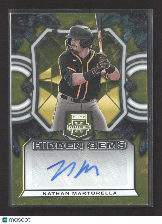 2023 Elite Extra Edition Hidden Gems Nathan Martorella #HG-NMT /10 Gold Auto