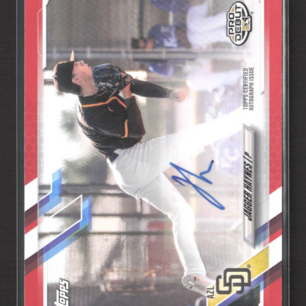 2021 Topps Pro Debut Jagger Haynes #PD-49 Red Autograph 07/10 Auto