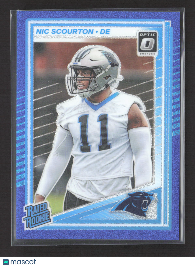 2025 Panini Donruss Optic Nic Scourton #270 Blue Glitter