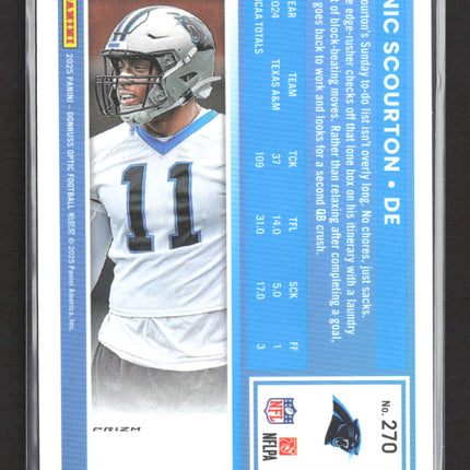 2025 Panini Donruss Optic Nic Scourton #270 Blue Glitter