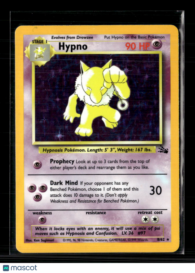 Pokemon 1999 Fossil Hypno #8/62