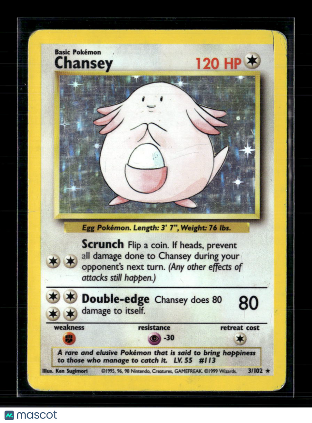 Pokemon 1999 Base Set Chansey #3/102