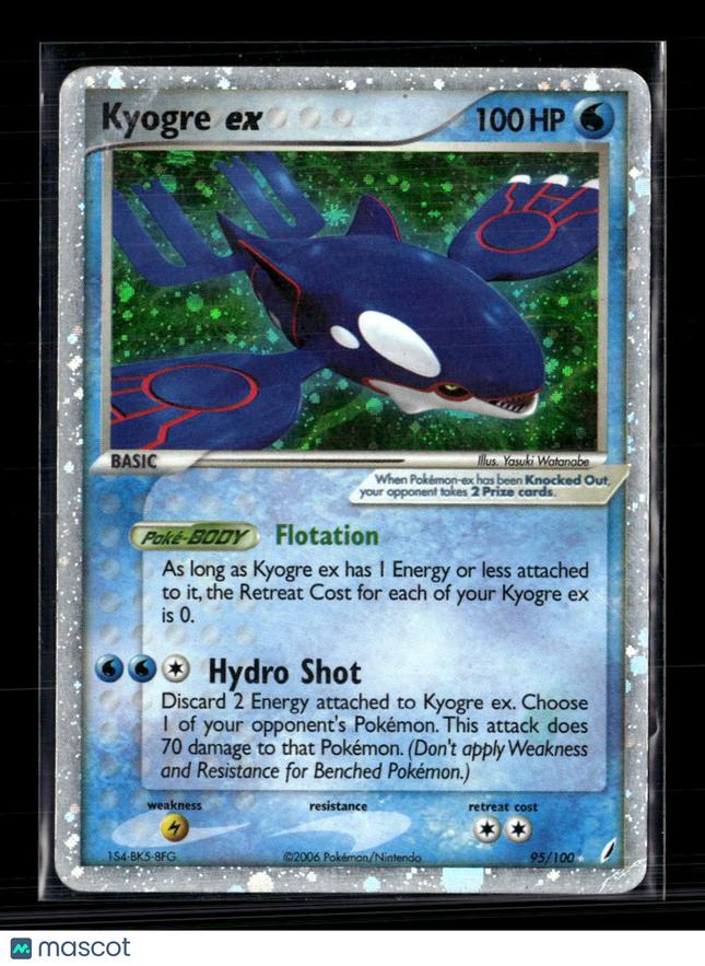 Pokemon 2006 EX Crystal Guardians Kyogre EX #95/100
