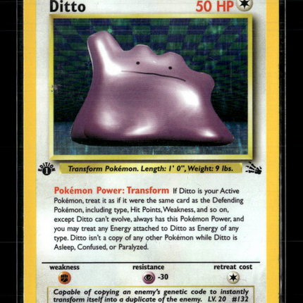 Pokemon 1999 Fossil Ditto 1st Edition #3/62