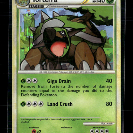 Pokemon 2010 HeartGold & SoulSilver Torterra Cracked Ice #10/95