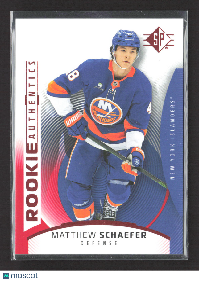 2025 Upper Deck SP Hockey Rookie Authentics Matthew Schaefer #111 Red /99