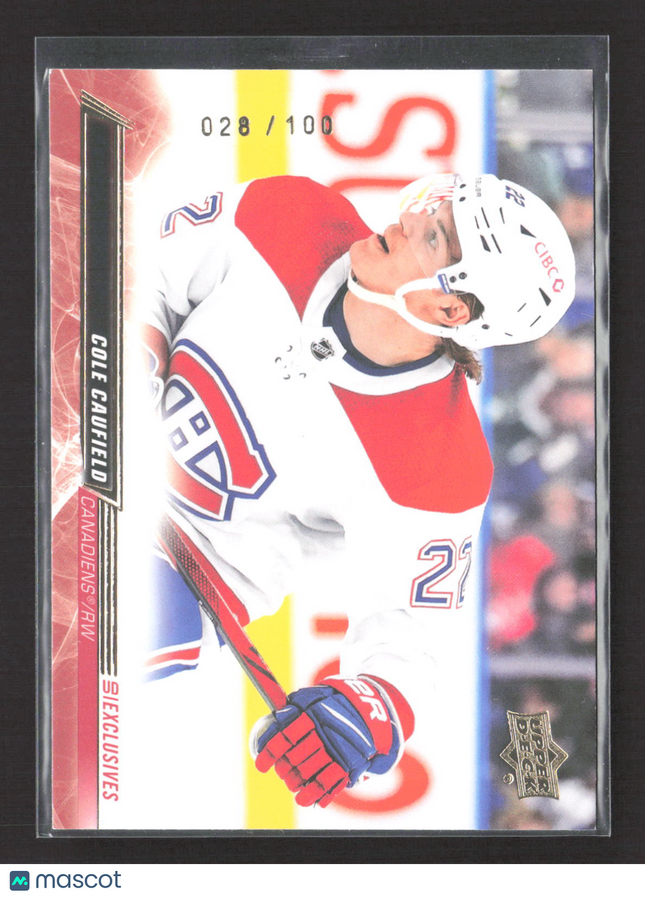 2022 Upper Deck Series 1 Exclusives Cole Caufield #95 /100