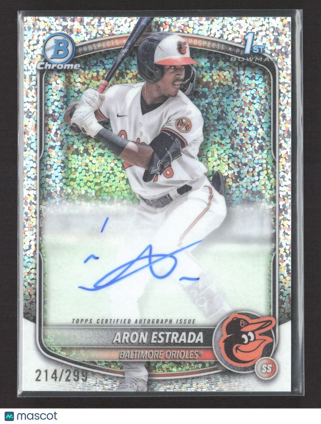 2024 Bowman Chrome Aron Estrada #CPA-AES Speckle Refractor 214/299 1st Auto