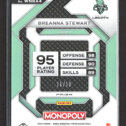 2024 Panini Prizm Monopoly Breanna Stewart #WNBA4 Purple 18/50