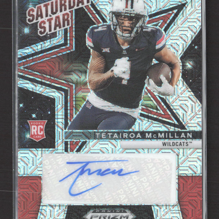 2025 Panini Prizm Saturday Star Tetairoa McMillan #SSS-TMN RC 14/25 Mojo Auto