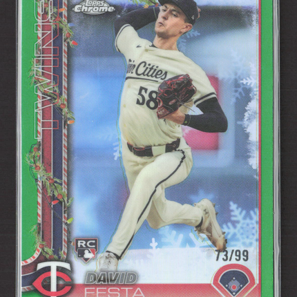 2025 Topps Chrome Holiday David Festa #HC78 Green RC 73/99