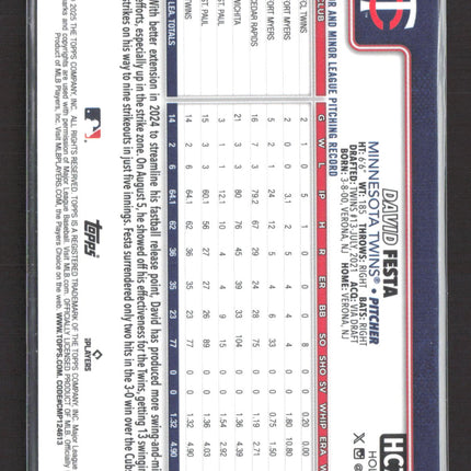 2025 Topps Chrome Holiday David Festa #HC78 Green RC 73/99