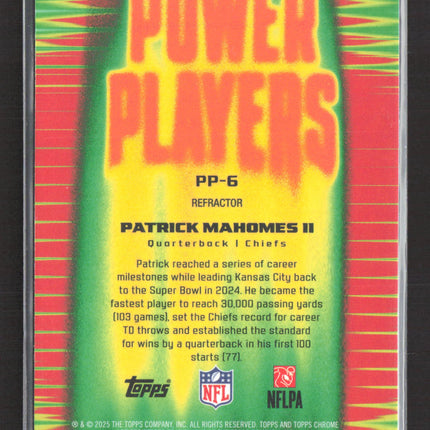 2025 Topps Chrome Power Players Patrick Mahomes II #PP-6 Refractor