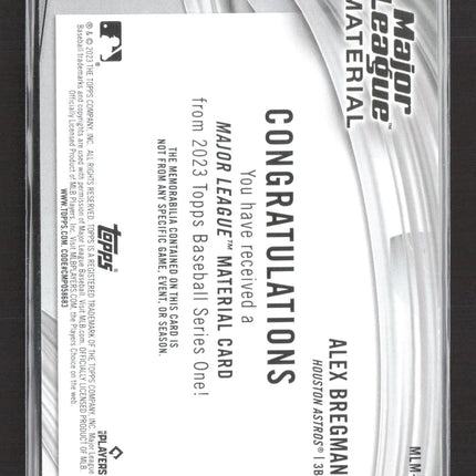 2023 Topps Major League Material Alex Bregman #MLM-ABR Game-Used jersey