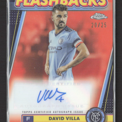 2024 Topps Chrome Flashbacks David Villa #FA-DV Orange 20/25