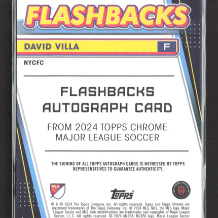 2024 Topps Chrome Flashbacks David Villa #FA-DV Orange 20/25