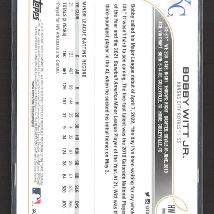 2022 Topps Holiday Bobby Witt Jr. #HW150 RC