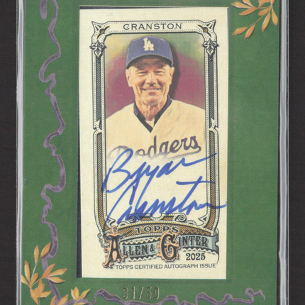 2025 Topps Allen & Ginter Bryan Cranston Auto #MA-BC Green Frame 31/50