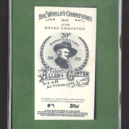 2025 Topps Allen & Ginter Bryan Cranston Auto #MA-BC Green Frame 31/50