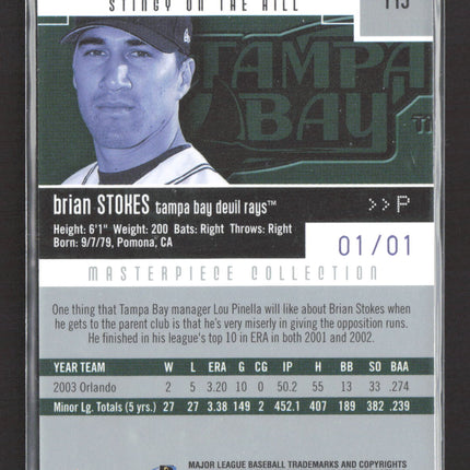 2004 Fleer Showcase Brian Stokes #113 Masterpiece Collection 1/1
