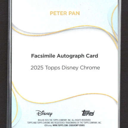 2025 Topps Disney Chrome Peter Pan 11/25 Facsimile Autograph #FA-9 Orange