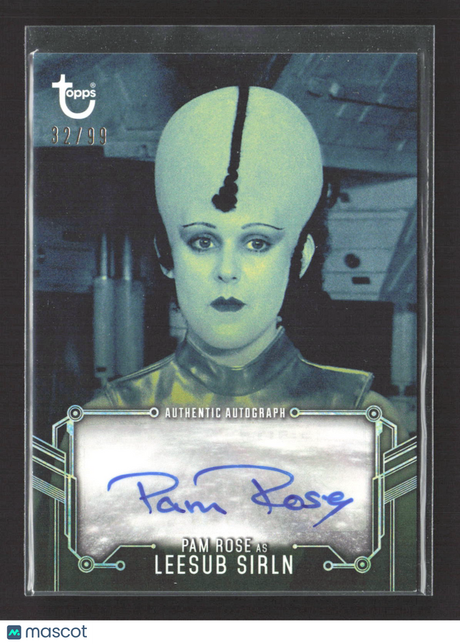 2018 Topps Star Wars Black and White Pam Rose as Leesub Sirlin Auto 32/99 #A-PR