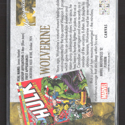 2024 Upper Deck Marvel Masterpieces Wolverine '92 Platinum Wolverine Canvas #94