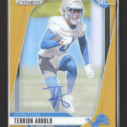 2024 Panini Prizm Terrion Arnold #389 Gold 07/10 Auto RC