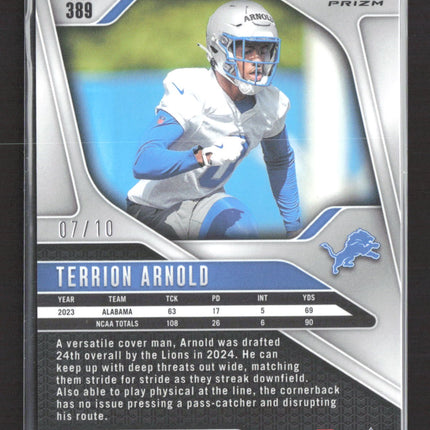 2024 Panini Prizm Terrion Arnold #389 Gold 07/10 Auto RC