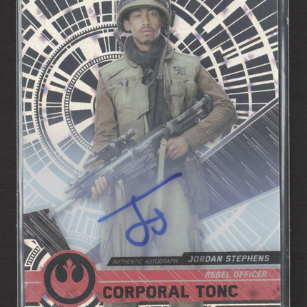 2016 Topps Star Wars High Tek Jordan Stephens 73/75 Auto #77 Corporal Tonc