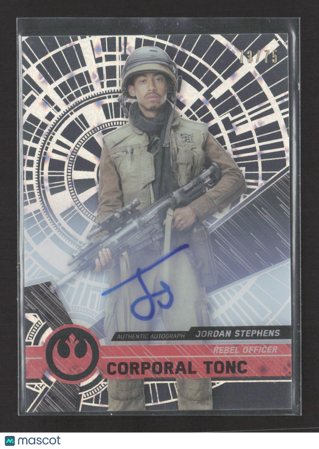 2016 Topps Star Wars High Tek Jordan Stephens 73/75 Auto #77 Corporal Tonc