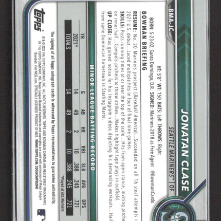 2022 Bowman Chrome Mojo Jonatan Clase #BMA-JC Auto