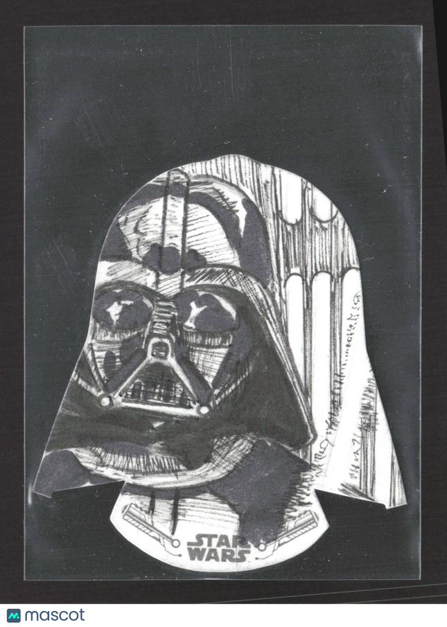 2018 Topps Star Wars Black White A New Hope Dan Curto Sketch Die-cut Darth Vader