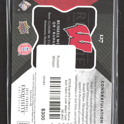2012 Upper Deck Exquisite Collection Russell Wilson #127 RC Patch Auto 43/50