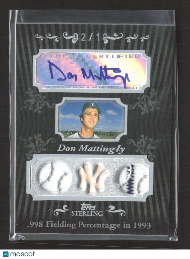 2008 Topps Sterling Sterling Moments Don Mattingly #3SMA-132 Patch Auto /10
