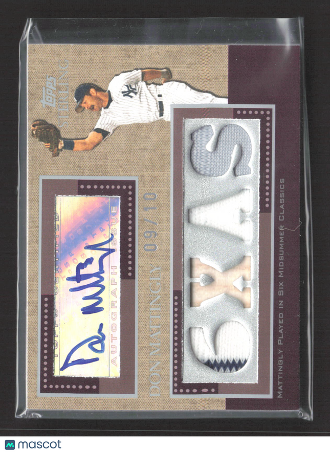 2008 Topps Sterling Patch Auto Don Mattingly #4CSA-112 /10 Game Used Patch Auto
