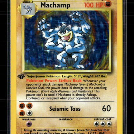 Pokemon 1999 Base Set Machamp 1st Edition #8/102