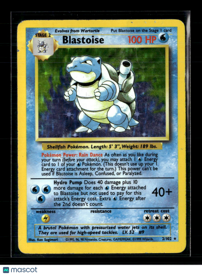 Pokemon 1999 Base Set Blastoise #2/102