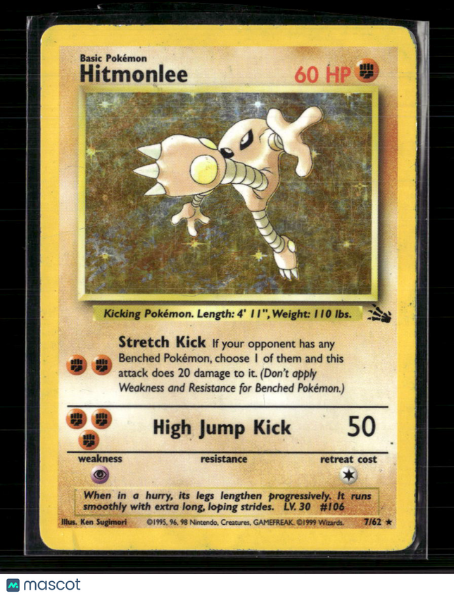 Pokemon 1999 Fossil Hitmonlee #7/62