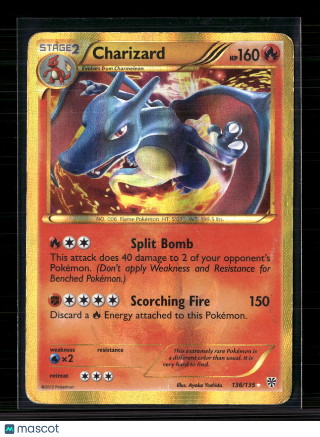 Pokemon 2012 Boundaries Crossed Charizard SR #136/135