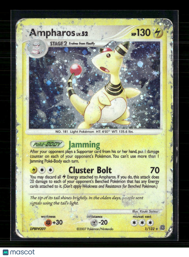 Pokemon 2007 Secret Wonders Ampharos #1/132